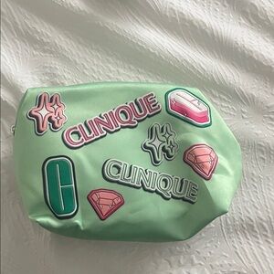 Clinique Mint Green Bag with Pink Accents